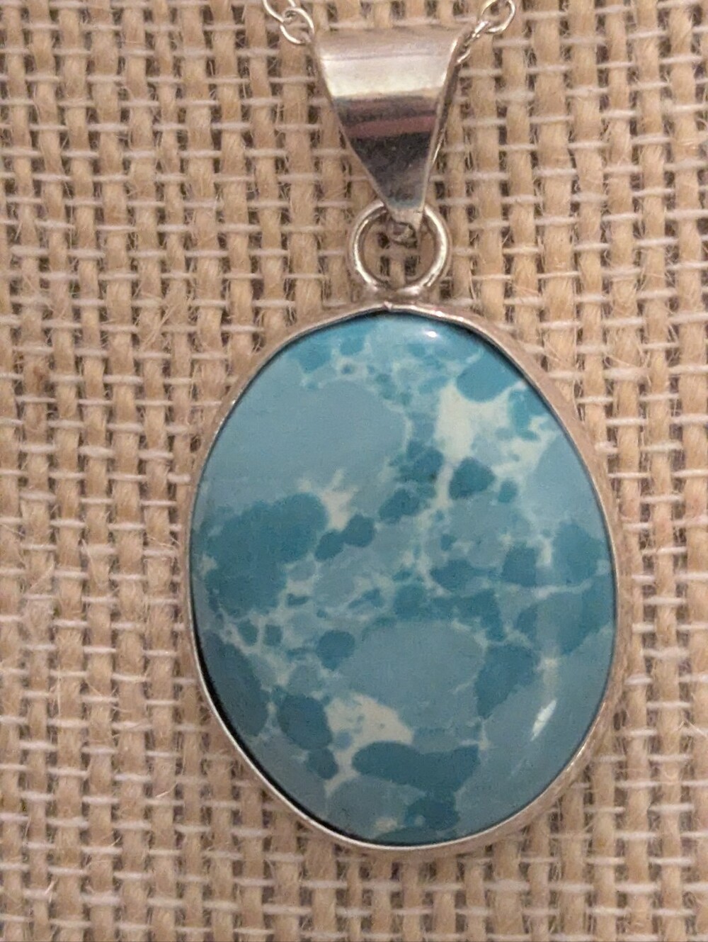 1" Larimar Pectolite Pendant • 925 Sterling Silver P61526-07